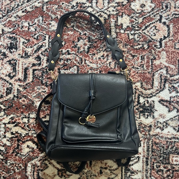 American Vintage Bags Vintage Leather Black Purse Backpack Poshmark